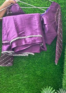 Elegant Purple Saree with Designer Blouse