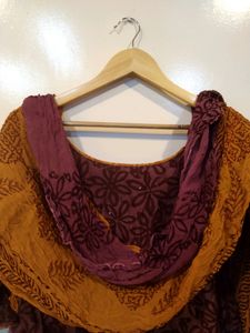 Maroon And Mustard Suit Set