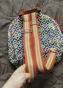 Cotton And Vegan Leather Bag