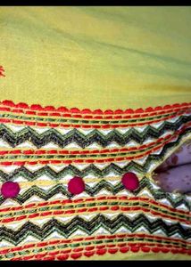 ₹350 Yellow Embroidery Gown Frock