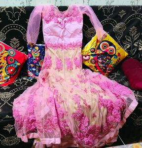Pink Thread Embroidery Gown💗