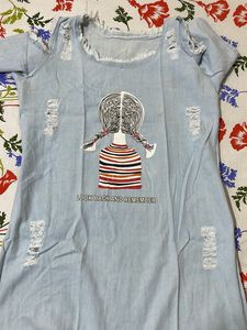 Denim Rugged Tunic Dress