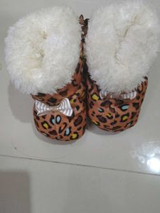 Cute Leopard Print Baby Booties