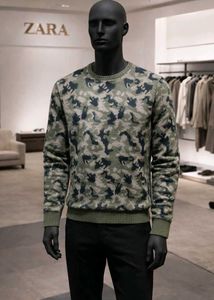 Zara Camo Print Sweater