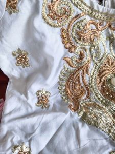 Elegant white patiyala Salwar Suit
