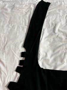 Black Cutout Long Sleeve Top