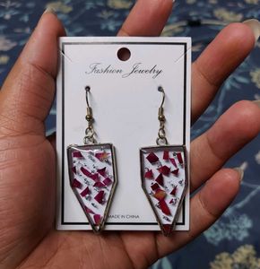 Rose Petal Resin Earrings