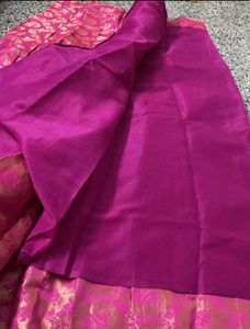 New Pink And Sandal Lehanga Choli Fabric