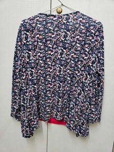 Fig - Round-Neck Floral Print Twofer - Size XS