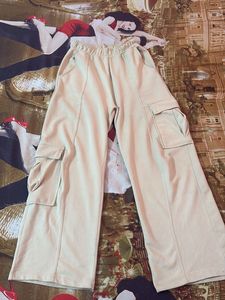 Beige Track Pants