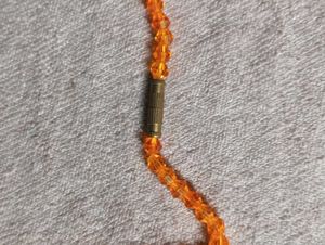 Orange Gold Beaded Necklace