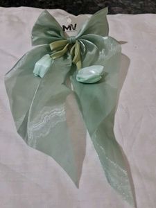 Elegant Hair Bow with Floral Accents