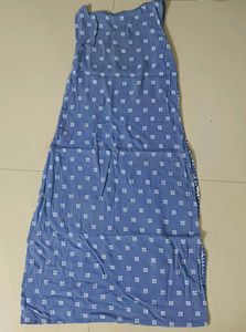 Blue A-line printed kurta