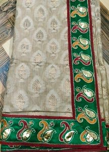 Chikoo Colour Saree Without Blouse