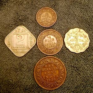 1936 George V Anna Coins Set (5 Pcs)