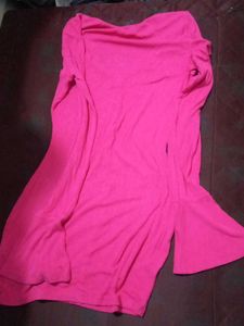 Hot Pink Long Sleeve Button Down Top