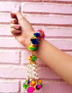 Colorful Pom Po Bracelet