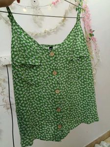 Floral Green Tank Top