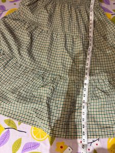 Beautiful Green Plaid Tiered Midi Dress