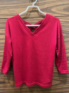 Red V-Neck Sweater