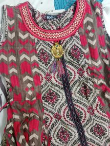 Elegant Patterned Anarkali Dress