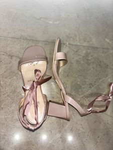 Blush Pink Ankle-Tie Heels