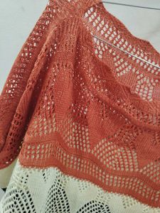 Stylish Multi-Color Knit Poncho