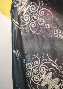 Patterned Black Pure Cotton Dupatta