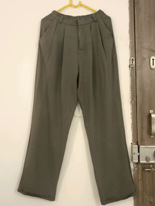 Korean Style High-Rise Grey Trousers