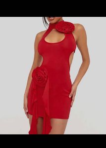 Red Bodycon flower Dress