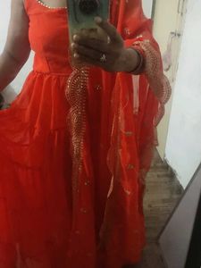Layered Gown With Heavy Dupatta For Women And Girl