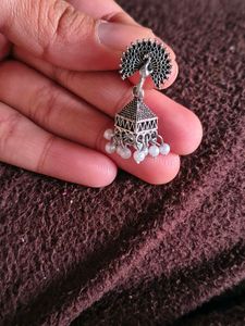 Silver Jhumka Earrings