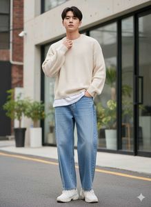 Made In Korea Wide Leg Denim Jeans