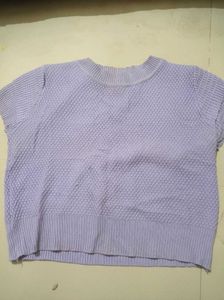 Lavender Knit Short Sleeve Top