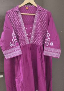 New Unused PureCotton Cutdana Work Anarkali Suit