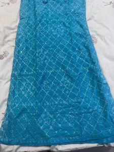 Teal Embellished Kurta