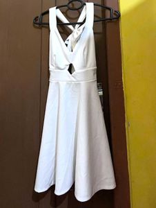 White Cutout Mini Dress