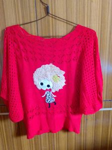 Red Woollen Top For Women