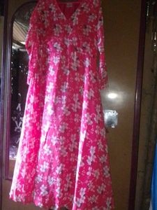 Pink Floral Long Sleeve Dress