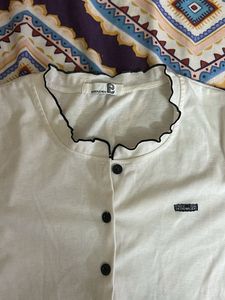 Cute White Button Top
