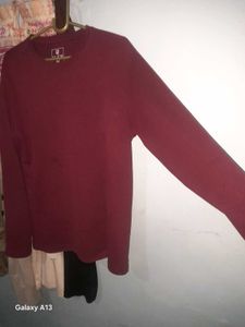 Click Burgundy Long Sleeve TShirt