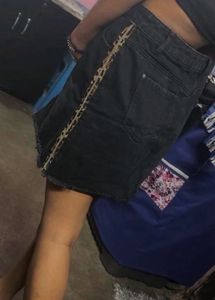 Black Denim Skirt
