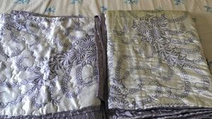 Jaipur Floral Quilted Bedspread - Lavender &amp; Cream