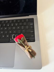Crochet Rose Keychain