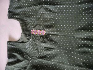 Green Embroidered Kurta Set