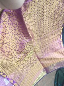 Purple &amp; Gold Woven Saree