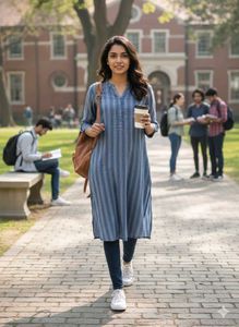 4xl libas Stylish Blue Striped Kurta