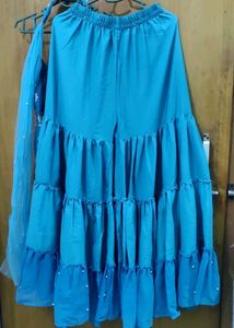 Blue Floral Embroidered Kurta and sharara Set🌹