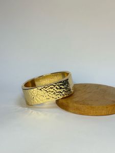 Gold Textured Bangle Bracelet