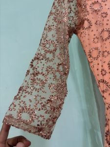 Elegant Peach Ethnic Gown